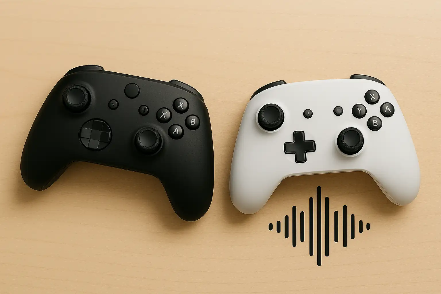 A selection of wireless controllers for Steam Deck displayed on a desk, highlighting compatibility and comfort for extended gaming sessions.