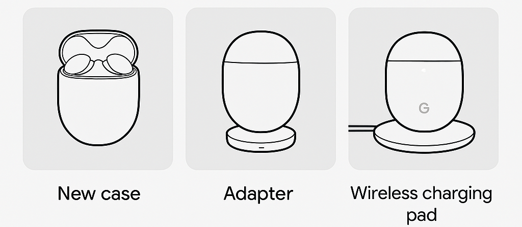 three methods to add pixel buds a series wireless charging capability